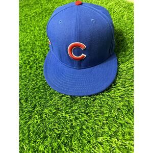 New Era Chicago Cubs SnapBack Hat M/L 59Fifty MLB Blue Authentic Collection USA